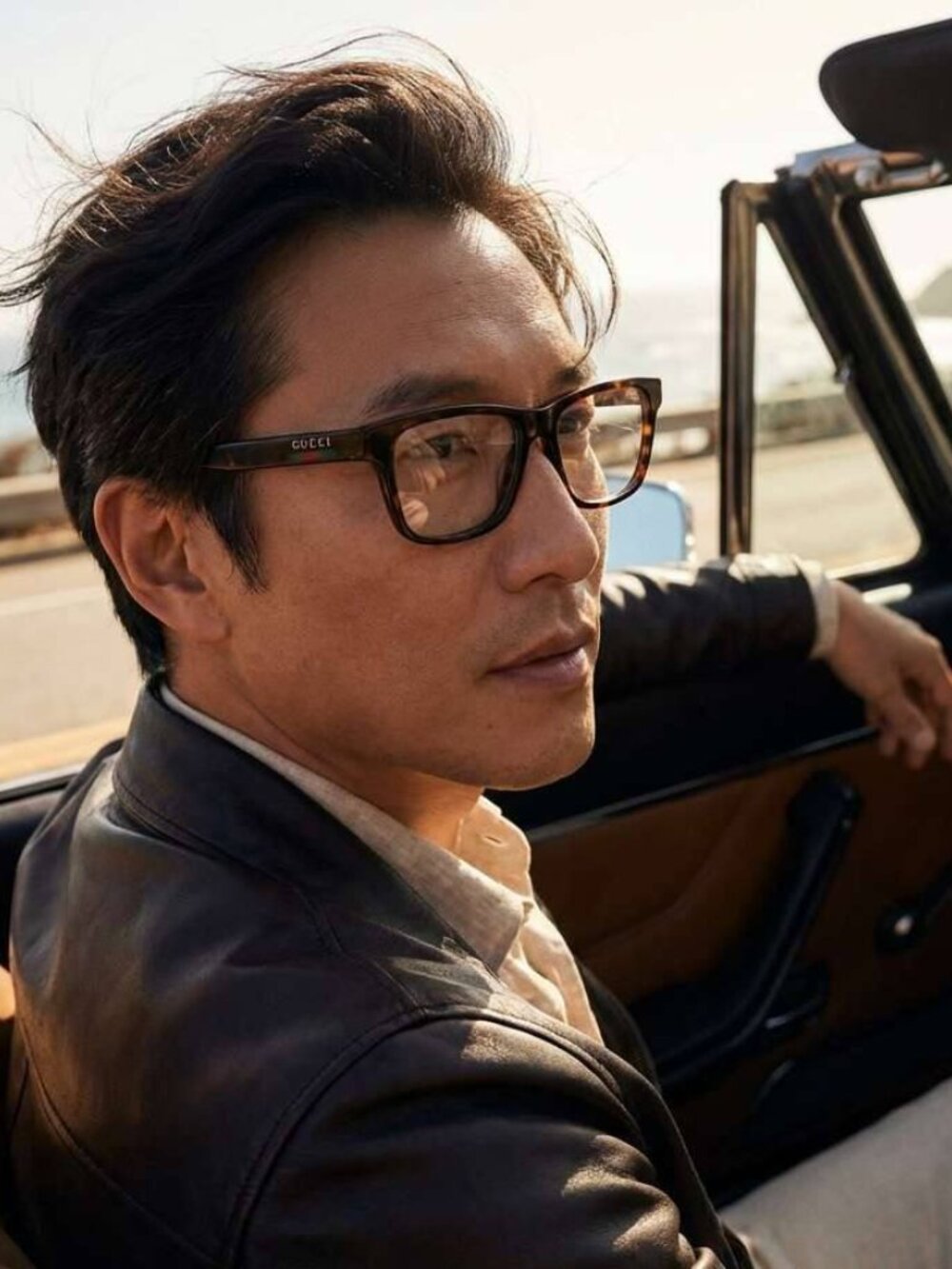 Gucci GG1987O 003 Square Eyeglasses - Dark Grey Havana - Picture 3 of 10